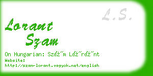 lorant szam business card